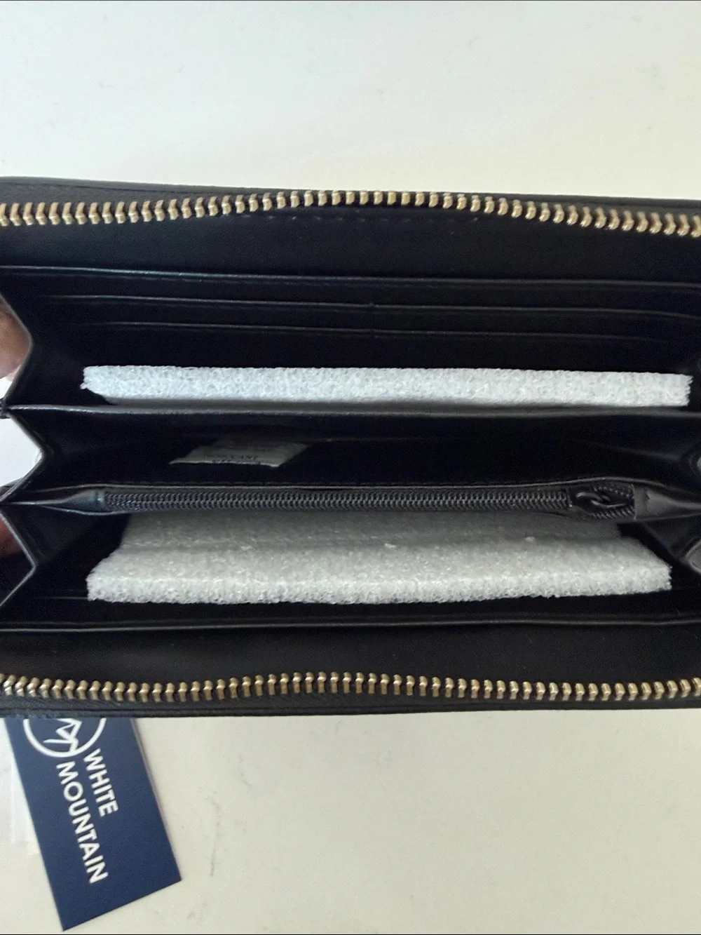 NWT White Mountain Black Vegan Leather Zip & Flap Wallet
